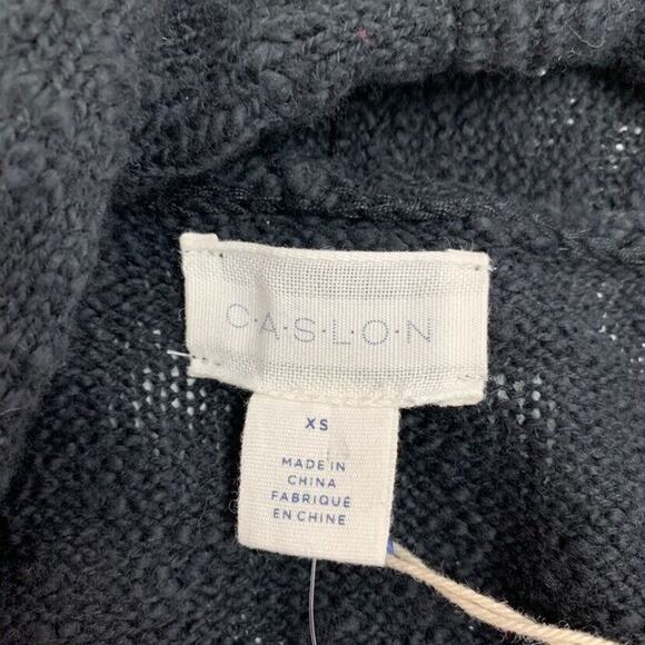 Caslon Cardigan Womens XS Extra Small Black Knit Sleeveless Longline Open Front - Picture 11 of 15